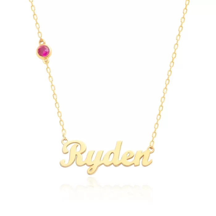 Birthstone Name Necklace